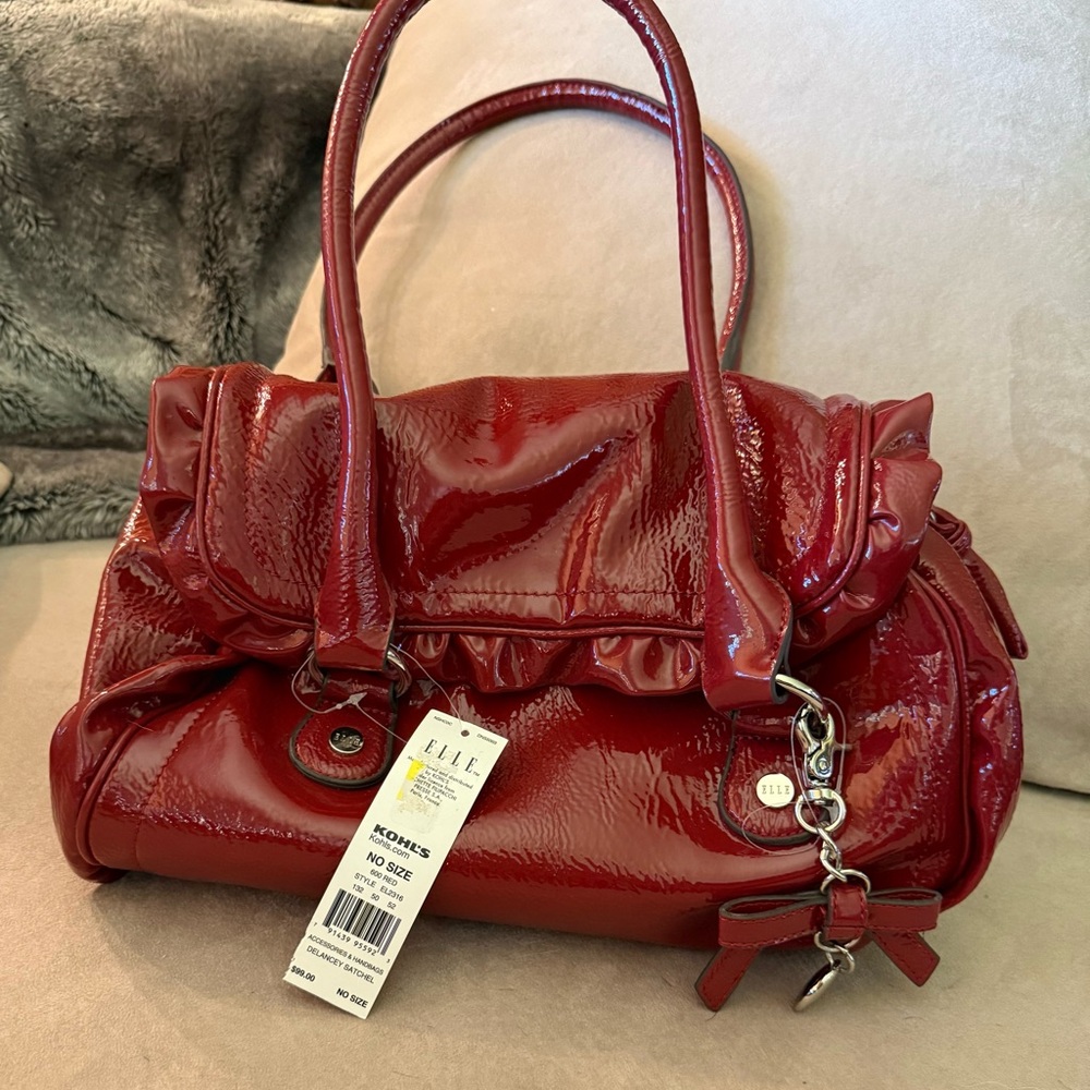 Elle Red Patent Leather Handbag